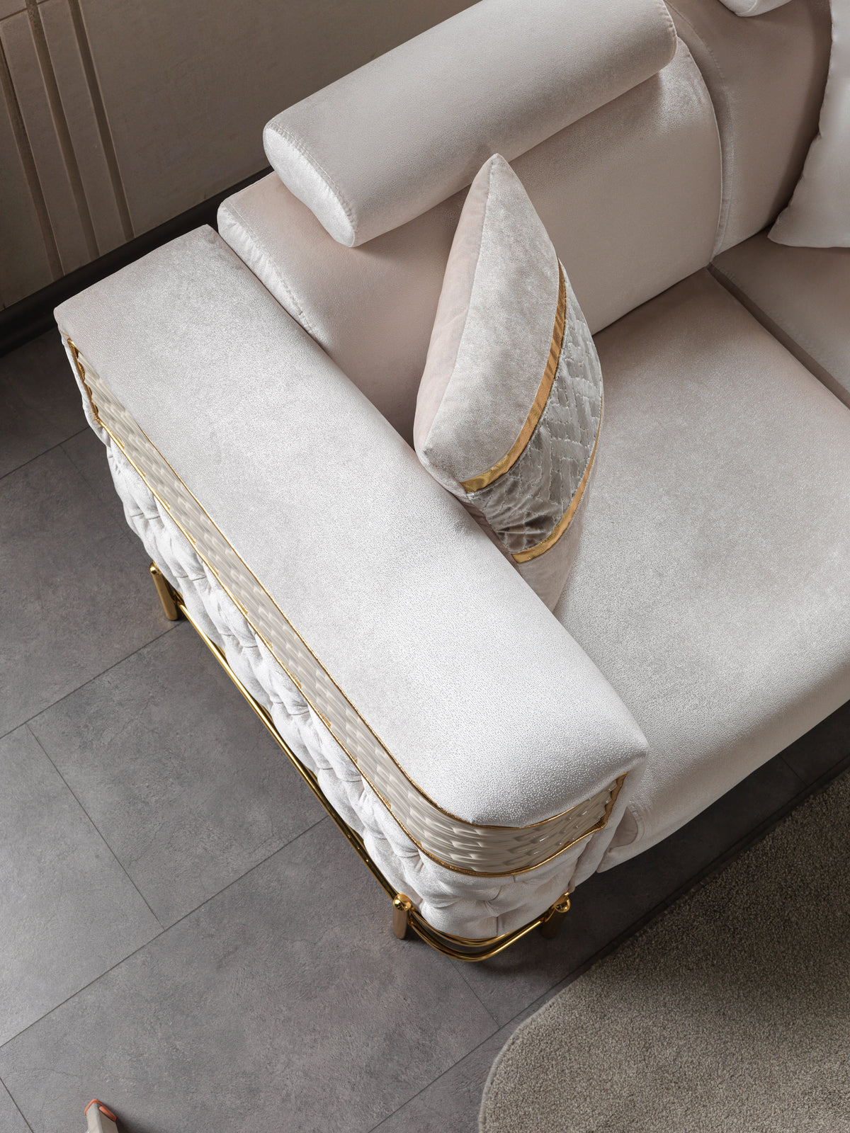 Fabiana Ivory Velvet Sofa & Loveseat