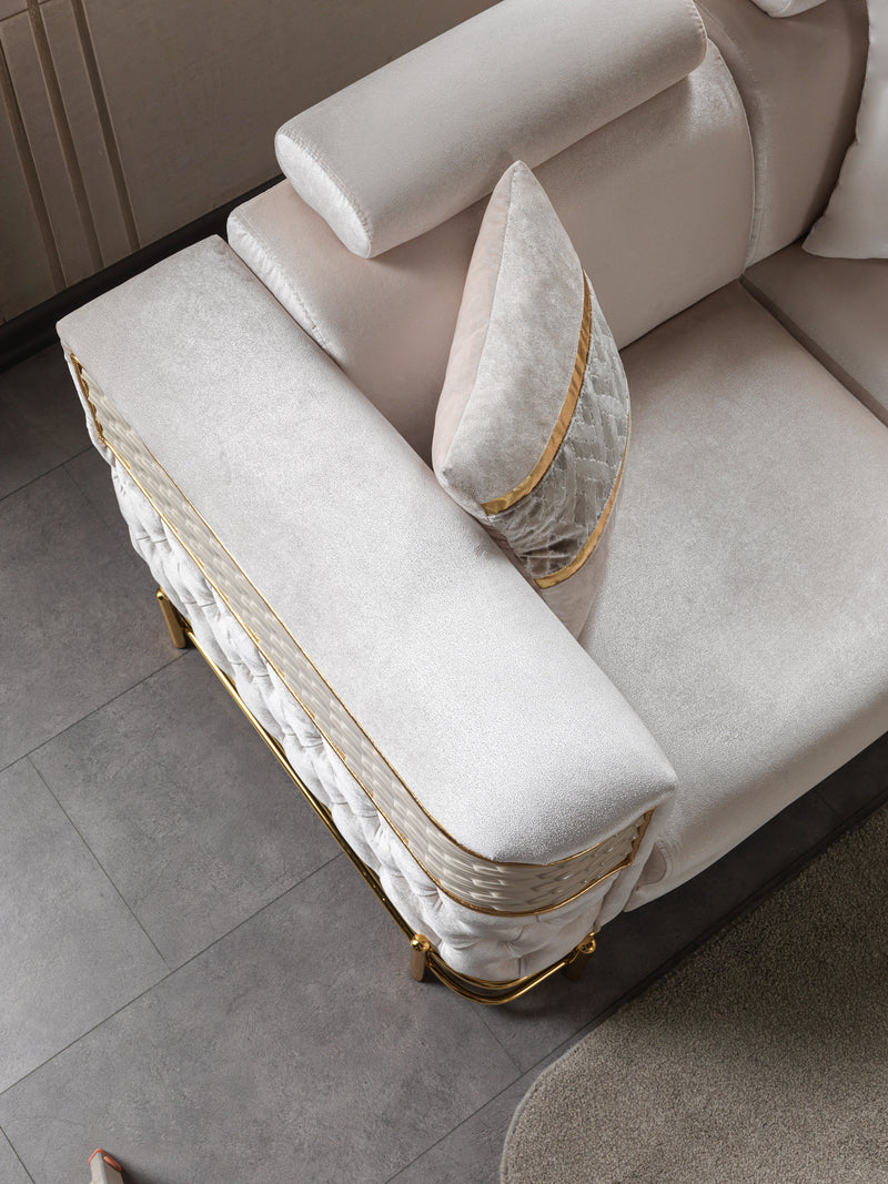 Fabiana Ivory Velvet Sofa & Loveseat – Nova Furniture