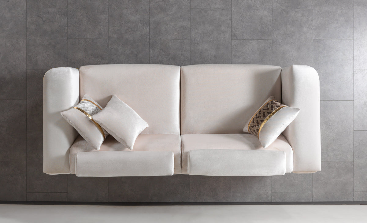 Fabiana Ivory Velvet Sofa & Loveseat