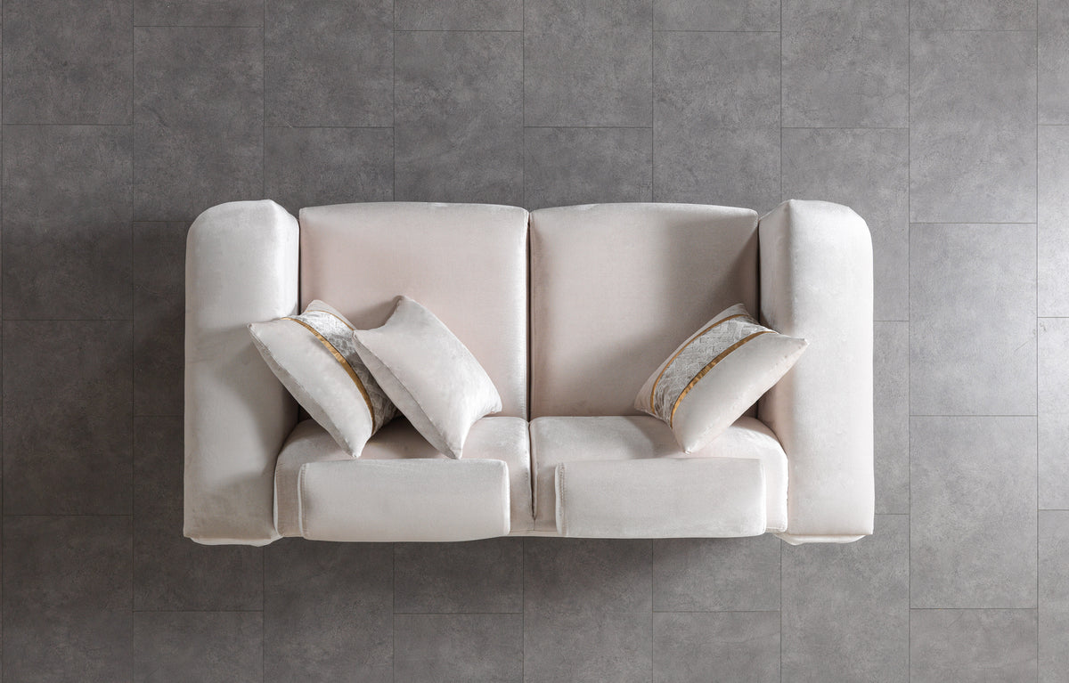 Fabiana Ivory Velvet Sofa & Loveseat