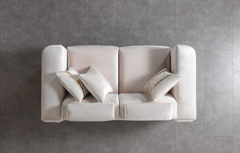 Fabiana Ivory Velvet Sofa & Loveseat – Nova Furniture