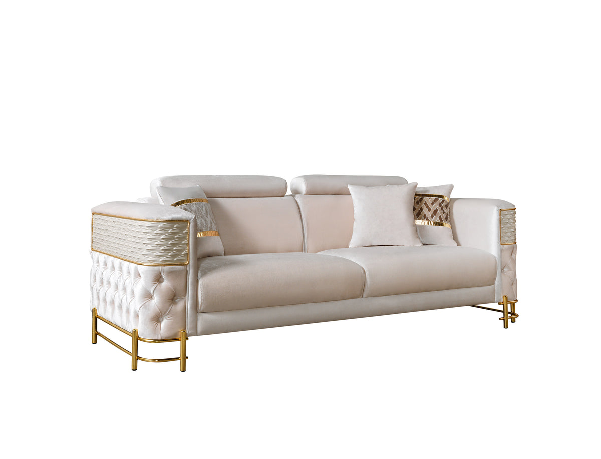 Fabiana Ivory Velvet Sofa & Loveseat