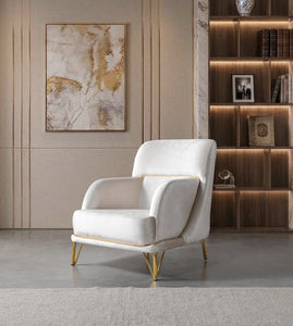 Fabiana Ivory Velvet Chair