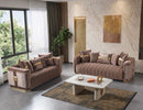 Carlina Coffee Velvet Sofa & Loveseat