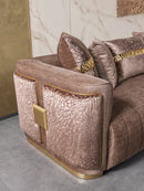 Carlina Coffee Velvet Sofa & Loveseat