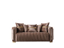 Carlina Coffee Velvet Sofa & Loveseat