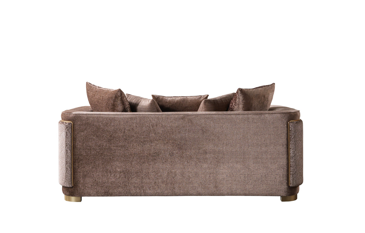 Carlina Coffee Velvet Sofa & Loveseat