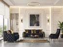 Florence Black Velvet Sofa 88" & Loveseat 64"