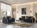 Florence Black Velvet Sofa 88" & Loveseat 64"