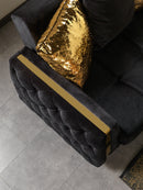Florence Black Velvet Sofabed 88"