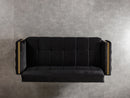 Florence Black Velvet Sofa 88" & Loveseat 64"