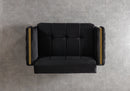 Florence Black Velvet Sofa 88" & Loveseat 64"