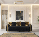 Florence Black Velvet Sofabed 88"