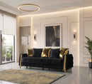 Florence Black Velvet Sofabed 88"