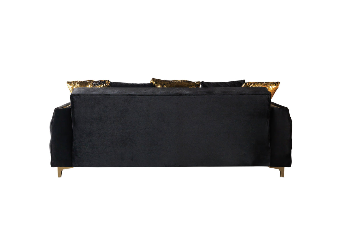 Florence Black Velvet Sofabed 88"
