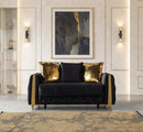 Florence Black Velvet Sofa 88" & Loveseat 64"