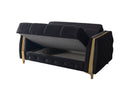 Florence Black Velvet Sofa 88" & Loveseat 64"