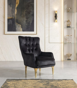 Florence Black Velvet Chair