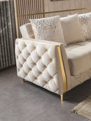Florence Ivory Velvet Sofa 88" & Loveseat 64"