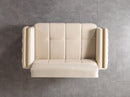 Florence Ivory Velvet Loveseat 64.5"