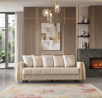 Florence Ivory Velvet Sofabed 88