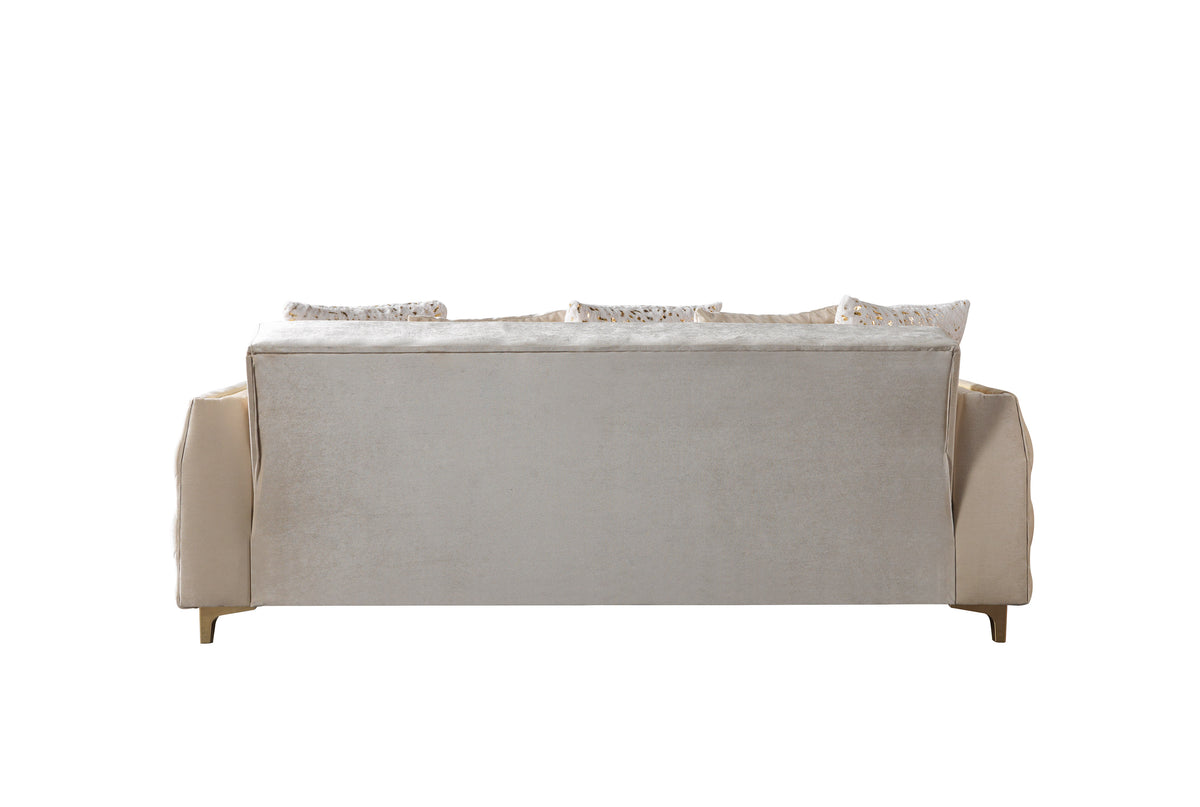 Florence Ivory Velvet Sofabed 88"