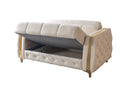 Florence Ivory Velvet Loveseat 64.5"