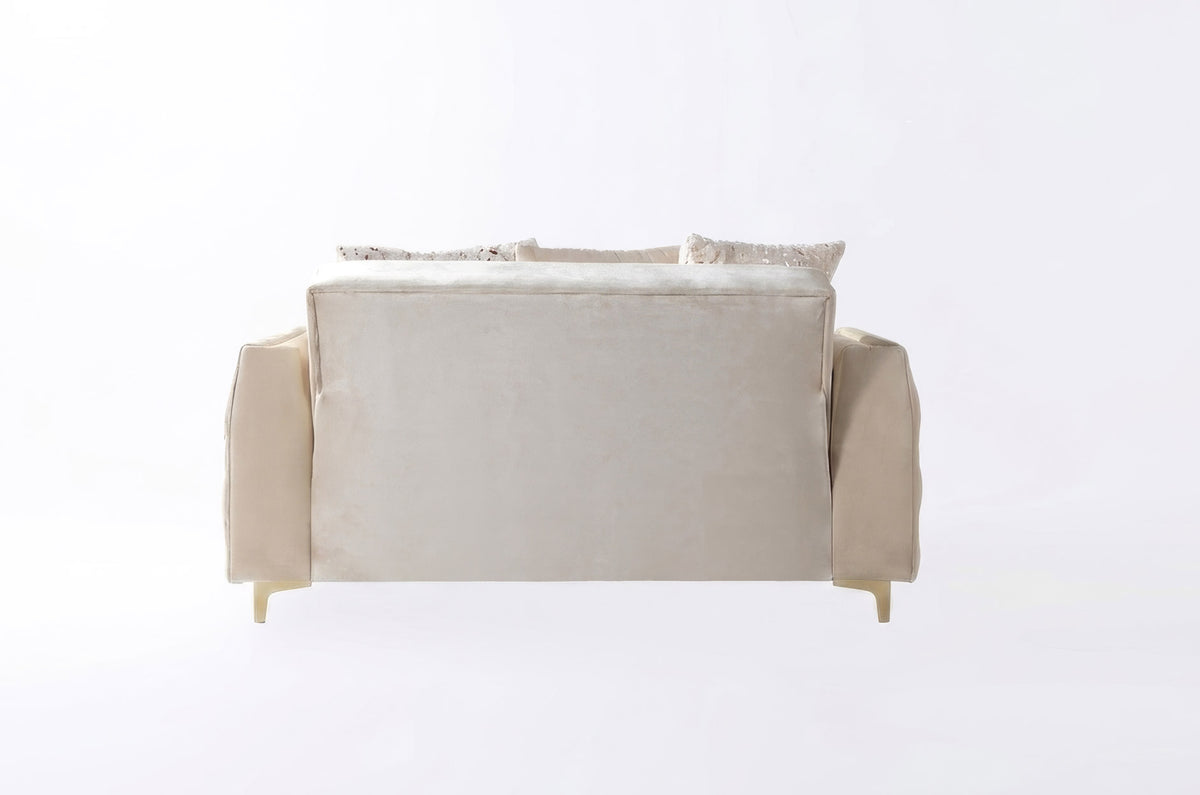 Florence Ivory Velvet Sofa 88" & Loveseat 64"
