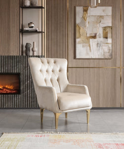 Florence Ivory Velvet Chair