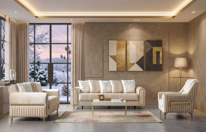 Sandra Ivory Velvet Sofa 88