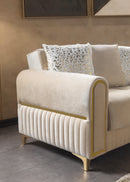 Sandra Ivory Velvet Sofa 88" & Loveseat 64"