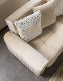 Sandra Ivory Velvet Sofa 88" & Loveseat 64"