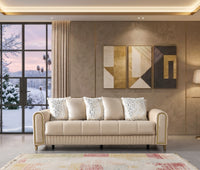 Sandra Ivory Velvet Sofabed 88