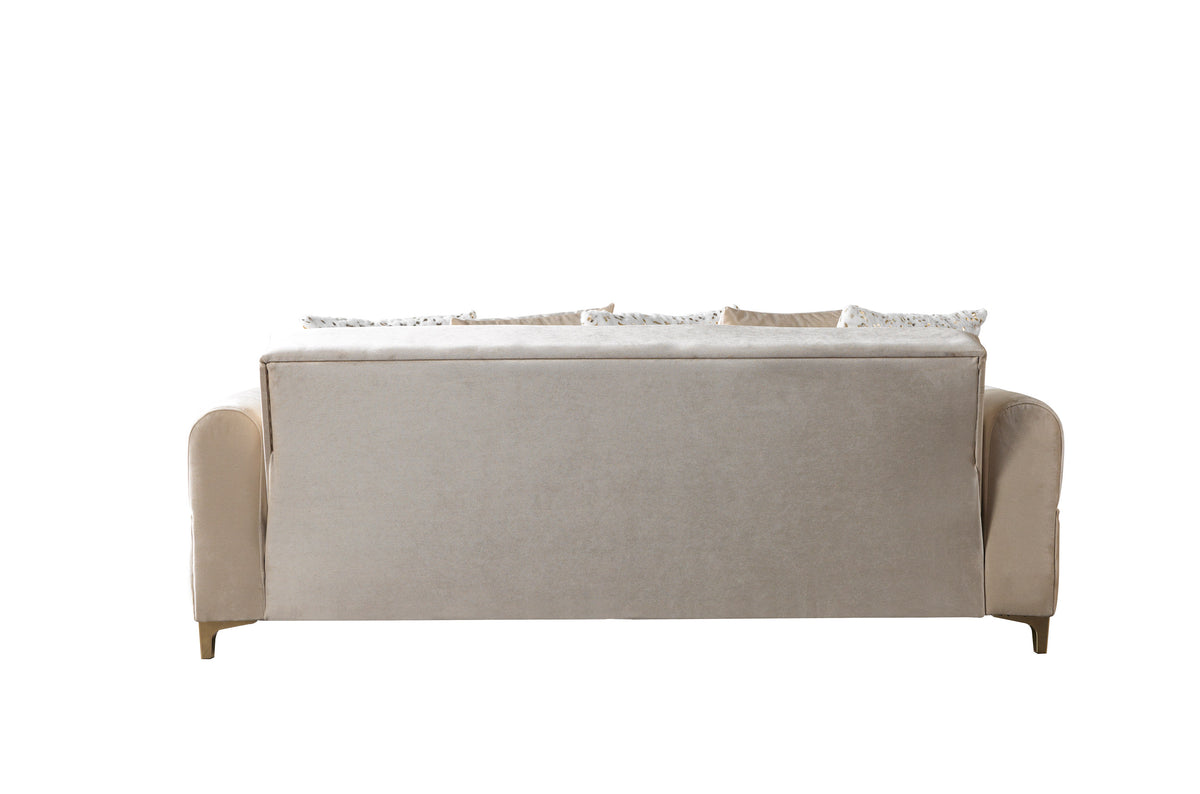 Sandra Ivory Velvet Sofabed 88"