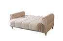 Sandra Ivory Velvet Loveseat 64.5"