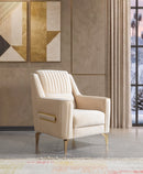 Sandra Ivory Velvet Chair