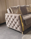 Florence Coffee Velvet Sofa 88" & Loveseat 64"