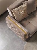 Florence Coffee Velvet Sofa 88" & Loveseat 64"
