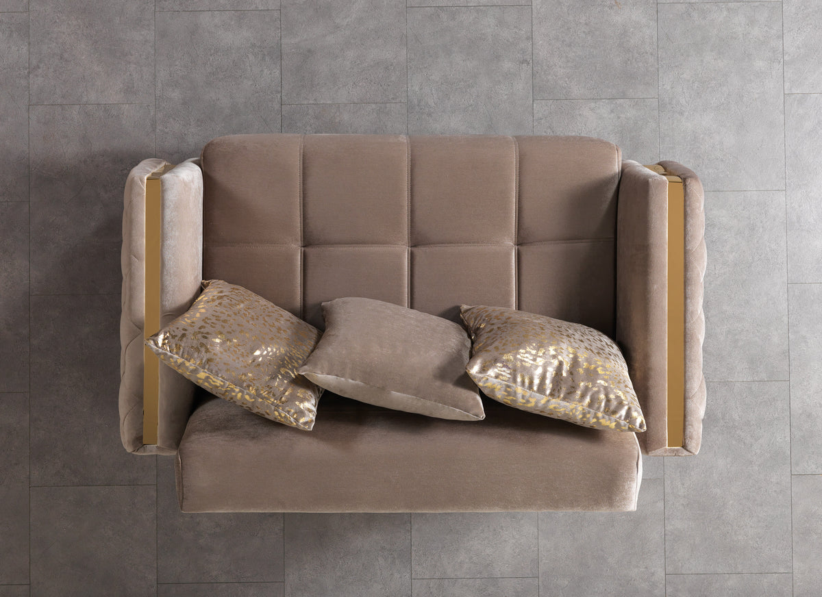 Florence Coffee Velvet Sofa 88" & Loveseat 64"
