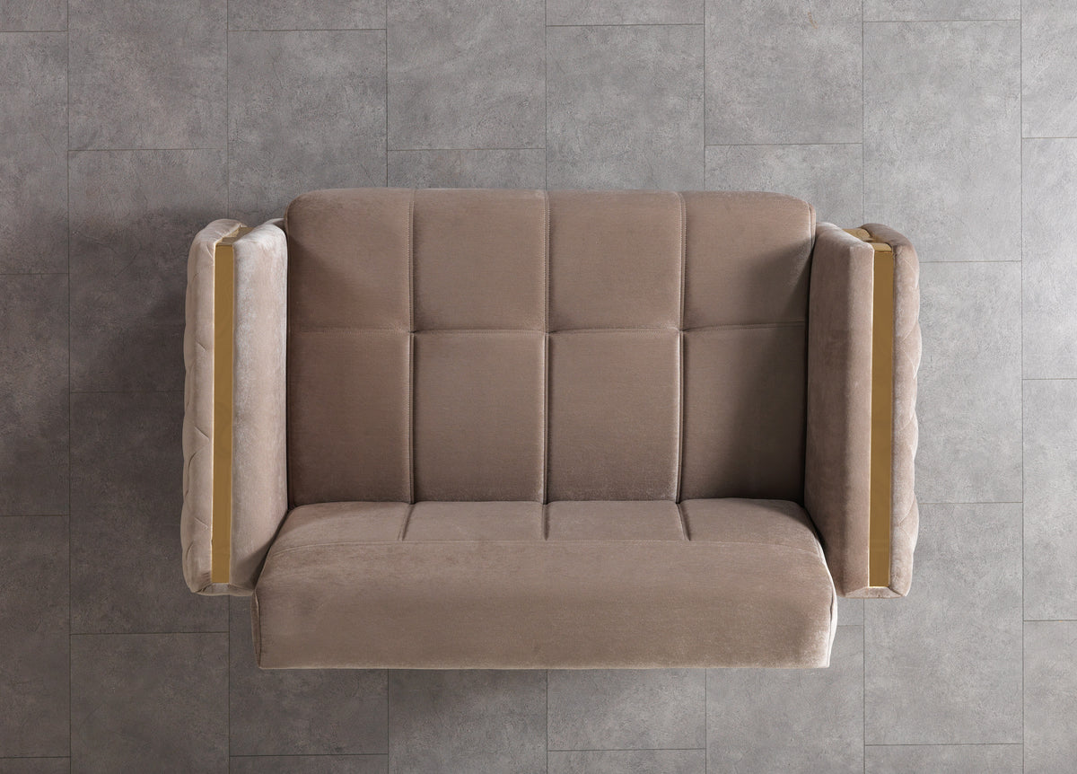Florence Coffee Velvet Sofa 88" & Loveseat 64"