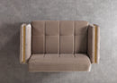 Florence Coffee Velvet Loveseat 64.5"