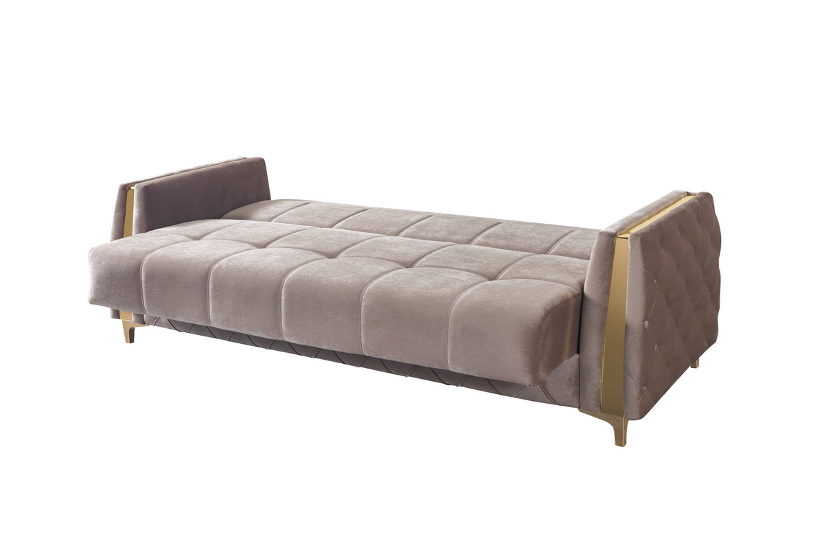 Florence Coffee Velvet Sofabed 88"