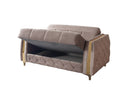 Florence Coffee Velvet Loveseat 64.5"