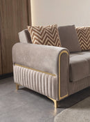Sandra Coffee Velvet Sofa 88" & Loveseat 64"