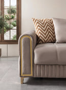 Sandra Coffee Velvet Loveseat 64.5"