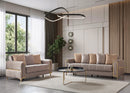 Sandra Coffee Velvet Sofa 88" & Loveseat 64"