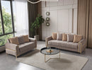 Sandra Coffee Velvet Sofa 88" & Loveseat 64"