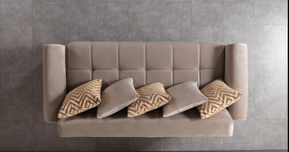 Sandra Coffee Velvet Sofabed 88"