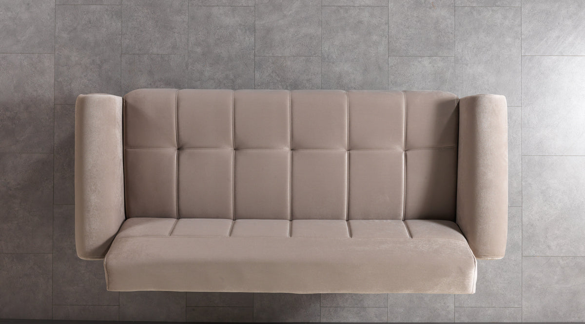 Sandra Coffee Velvet Sofabed 88"