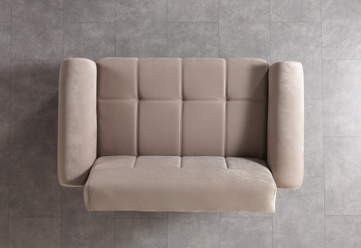 Sandra Coffee Velvet Loveseat 64.5"